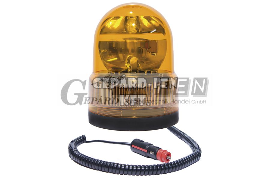 Forgólámpa KOJAK búrás 24V (21W cseresznye izzós), MÁGNESTALPAS felfogatás - dörzshajtás - Dasteri átm.: 120mm, mag.: 148mm - 420M/24.05