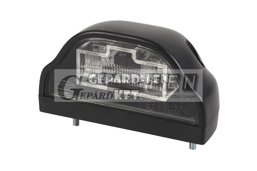 Rendszám megvilágítás FEKETE 24V ívelt domború 4LED-es 100x57mm, mag.: 55mm, csavartáv.: 72mm - DSL-43A/24