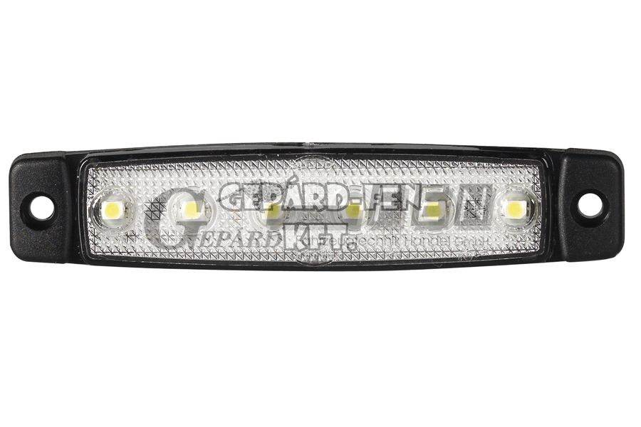 Szélességjelzõ Fehér 6 LED-es lapos 24V, 96mm x 20mm, vast.: 6,4mm, furattáv.: 86mm - 560-0.07/24