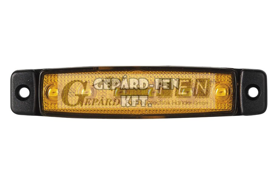 Szélességjelzõ Sárga 6 LED-es lapos 12V, 96mm x 20mm, vast.:6,4mm, furattáv.: 86mm - 560-0.05/12