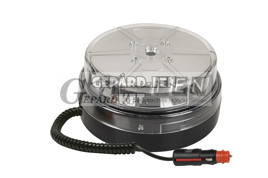 Forgólámpa / LED Villogólámpa - színtelen búrás - SÁRGA, 10-30V, Kerek, lapos kivitel, 12LED-es, MÁGNESTALPAS felfogatás, átm.: 147mm, mag.: 77mm, 10 különbözõ funkció - DSL-450M.05