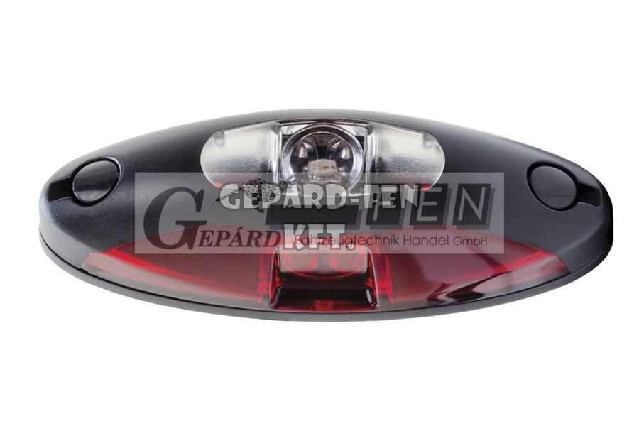 Szélességjelzõ LED-es csónak alakú 3 funkciós (Piros-Fehér-Sárga) 10-30V 110mm x 37mm x 34mm csavartáv: 87mm - DSL570-0.567