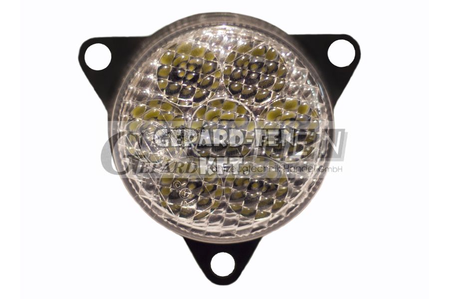 Univerzális kerek 7LED-es Elsõ Helyzetjelzõ, 9-33V, Háromfüles felfogatás, átm.: 55mm, vast.: 39mm, furattáv.:61mm - DSL0400FT