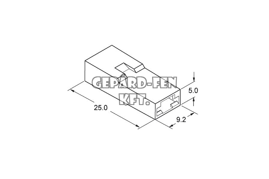 R-type 1 Pólusú mûanyag szigetelõház 6,3mm (100db / csomag)