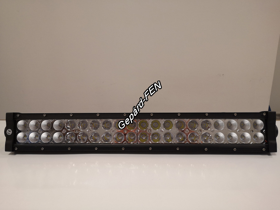 KS88120 COMBO.40 ledes,120W,-os 10800 Lumen teljesítményû kétsoros alumíniumházas fényhíd.12-24V. Terítõ, ill. Szúrófény kombináció! 2 felfogó talp.Méretei: 540x80x83mm. Cca: 35 cm kábellal.