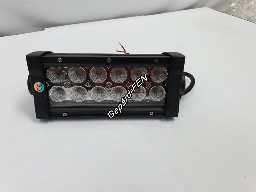 KS8836 Munkalámpa 2soros 12LED Terítõ Fém ház 3240LUMEN 10-30V Hossza 19cm