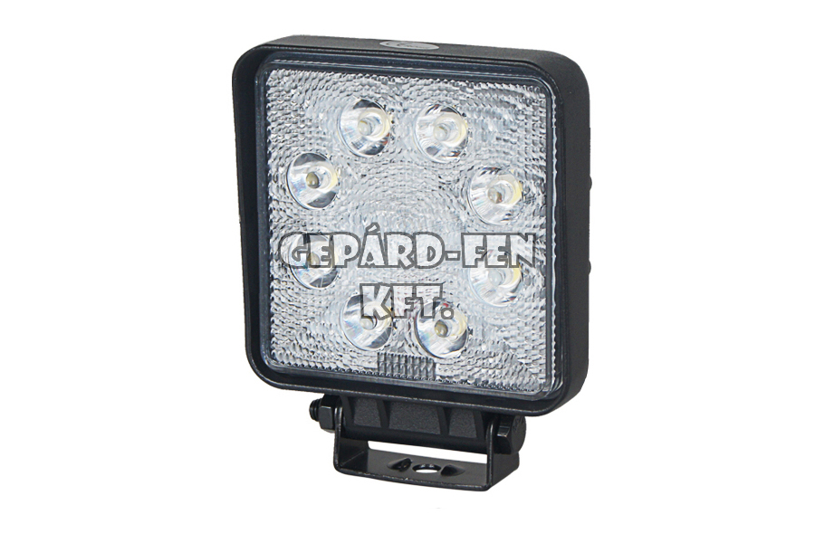 Munkalámpa KOCKA 8LED-es fémházas TERÍTÕ (60°) 9-32V, 24W, 1800lumen, IP67, 110x110(tartóval:135)mm, vast.:51mm