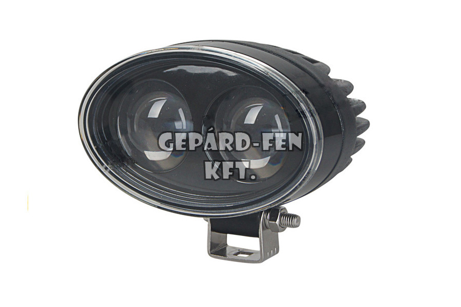 KÉK nyilat vetítõ figyelmeztetõ munkalámpa OVÁLIS 2LED-es fémházas SZÚRÓ 9-64V, 10W, IP67, 143x87(tartóval:122)mm, vast.:89mm