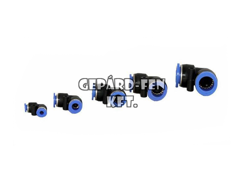 Légfékcsõ gyorstoldó mûanyag könyök 10mm