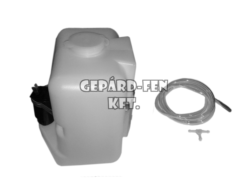 Univerzális ablakmosótartály komplett, 2,5L-es, 24V-os oldalmotorral, fém rögzítõfülekkel, csõvel, csatlakozóval, 150x160mm, mag.: 195mm
