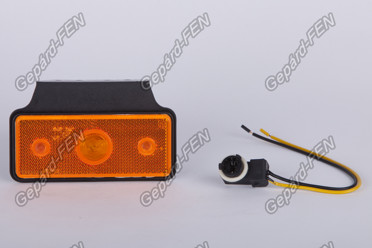 Szélességjelzõ 12-24V téglalap alakú sárga 5W üveg IZZÓS +tartó +vezeték 118mm x 72mm (Mercedes Sprinter) (MD-13Z/1+K)