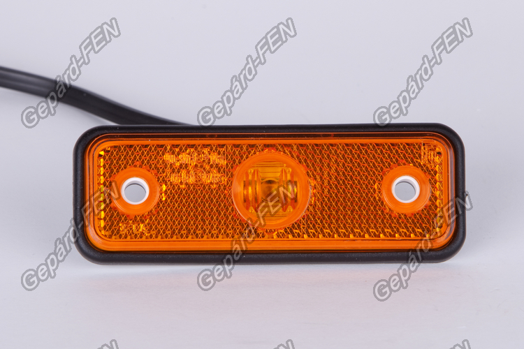 Szélességjelzõ 12-24V téglalap alakú sárga 2 LED-es +gumilap 102mm x 36mm (FT-4Z LED-es)