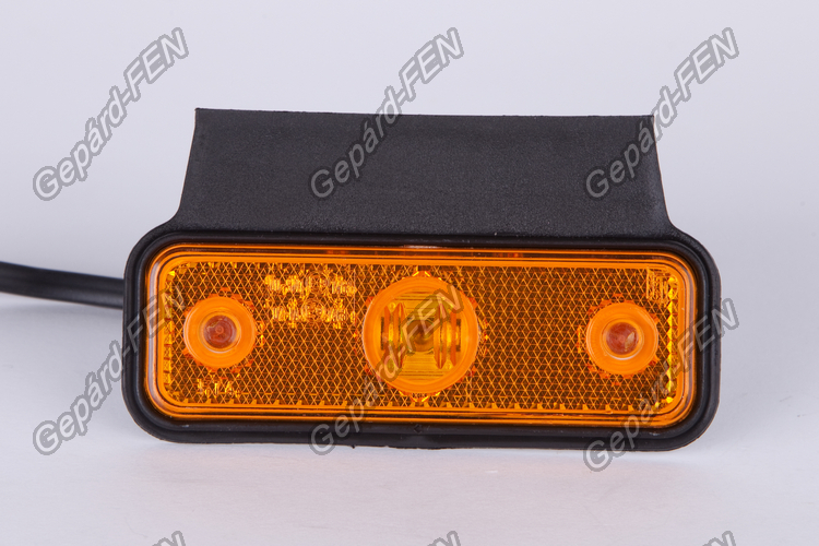Szélességjelzõ 12-24V téglalap alakú sárga 2 LED-es +tartó 118mm x 60mm (FT-4Z+K LED)