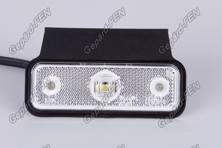 Szélességjelzõ 12-24V téglalap alakú fehér 2 LED-es +tartó 118mm x 60mm (FT-4+K LED-es)