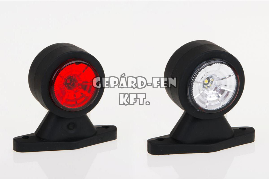 Szélességjelzõ 12-24V LED-es piros/fehér 90 fokos rövid egyenes 88mm kinyúlás (FT-9A LED)