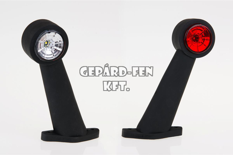 Szélességjelzõ 12-24V LED-es piros/fehér 45 fokos hosszú ferde 195mm kinyúlás (FT-9E LED)