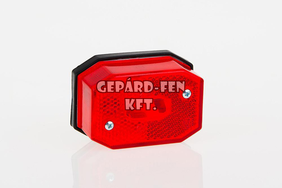 Szélességjelzõ 12-24V 8 szögletû piros szofita IZZÓS prizmás 65mm x 42mm (FT-1C)