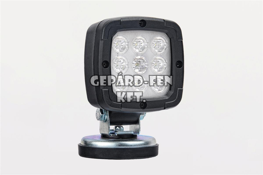 Munkalámpa kocka 9 LED-es 12-50V 15W 1300Lumen IP68 mûanyag házzal +mágnestalp +3m kábel +szivargyújtós csatlakozó 100mm x 100mm