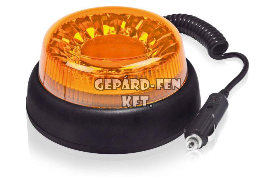 Forgólámpa / LED Villogólámpa 12-55V kerek lapos kivitel mágnestalpas 20 LED-es IP68 minõsítés +3m spirál kábel 165mm átmérõ x 78mm (FT-100 LED)
