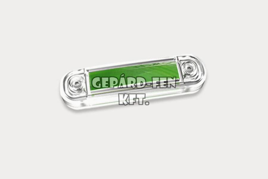 Külsõ dekor világítás 12-24V lekerekített átlátszó búrás ZÖLD 10 LED-es 110mm x 31mm vast.: 18mm (FT-45ziel LED)