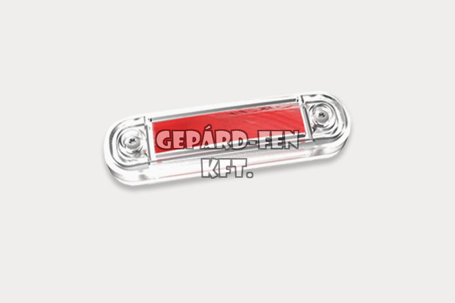Szélességjelzõ 12-24V lekerekített átlátszó búrás PIROS 10 LED-es 110mm x 31mm vast.: 18mm (FT-45C LED)