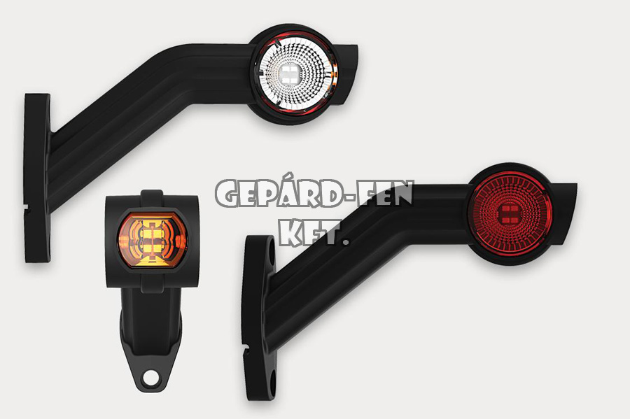 Szélességjelzõ 12-24V LED-es Piros/Fehér/Sárga nagy ferde JOBB oldal, 190mm kinyúlás (FT-140FP)