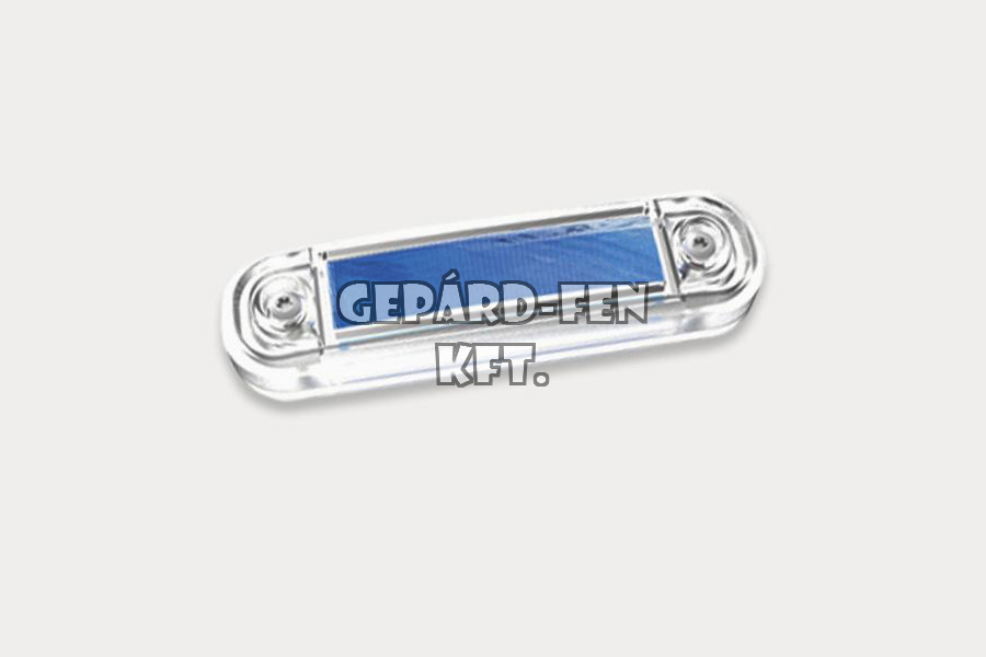 Külsõ dekor világítás 12-24V lekerekített átlátszó búrás KÉK 10 LED-es 110mm x 31mm vast.: 18mm (FT-45N LED)
