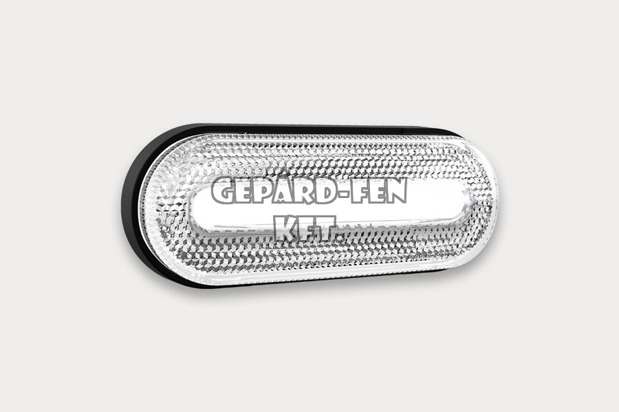 !!!ÚJDONSÁG!!! - Szélességjelzõ 12-24V kerekített alakú sík hátoldalas Fehér LED-es 126mm x 51mm (FT-70B LED)