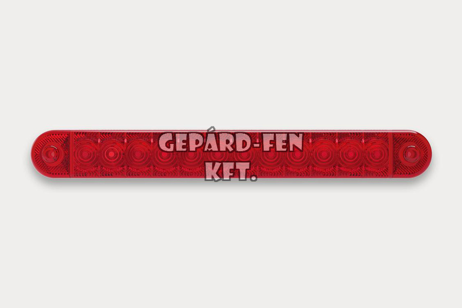 !!!ÚJDONSÁG!!! - Szélességjelzõ 12-24V hosszú csík alakú Piros 12LED-es 225mm x 28mm (FT-195C LED)