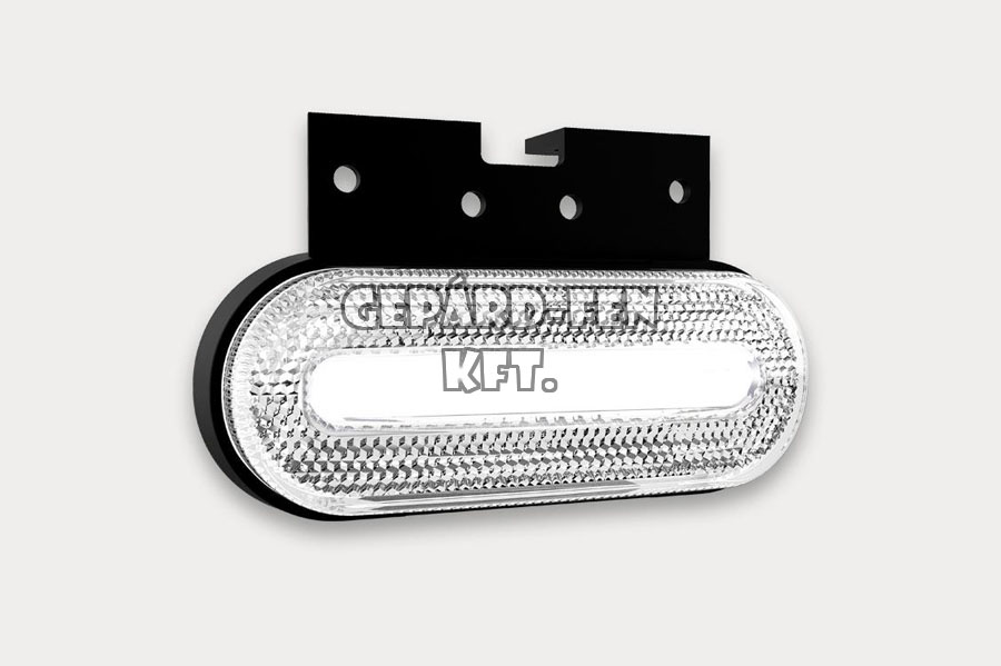 !!!ÚJDONSÁG!!! - Szélességjelzõ 12-24V kerekített alakú Fehér LED-es +Tartó 126mm x 51mm (FT-70B+K LED)
