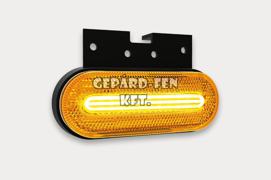 !!!ÚJDONSÁG!!! - Szélességjelzõ 12-24V kerekített alakú Sárga LED-es +Tartó 126mm x 51mm (FT-70Z+K LED)