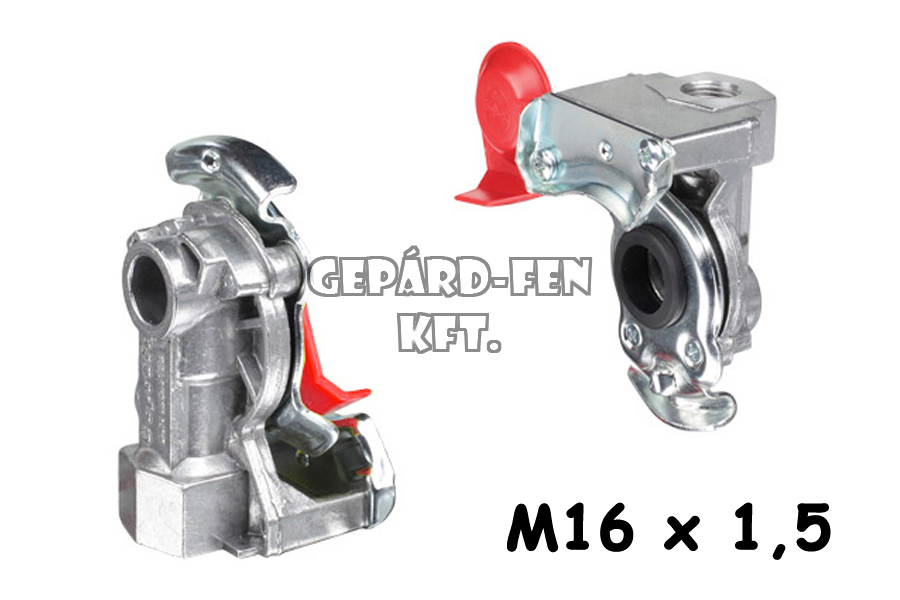 Légkuplung / Légfékcsatlakozó sima M16x1.5 PÓTOS Piros