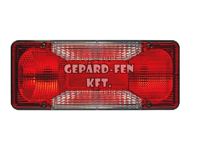 Hátsólámpa Új IVECO DAILY 4 kamrás, 5 funkciós (hj. + fék + FEHÉR index + tolató + ködzáró) BAL oldal 304x130mm vast.: 85mm, csavartáv.: 190x59mm (0294LL74BB)