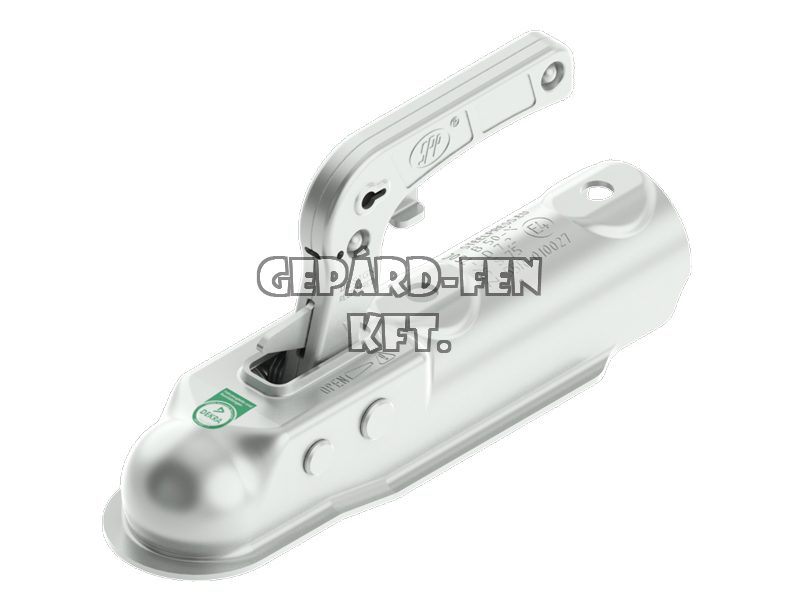 Vonófej 750kg terhelhetõségû, KEREK (50mm-es csõre), hosszú (259mm), felül-felül a furat (furattáv.: 90mm) - ZSK-750C