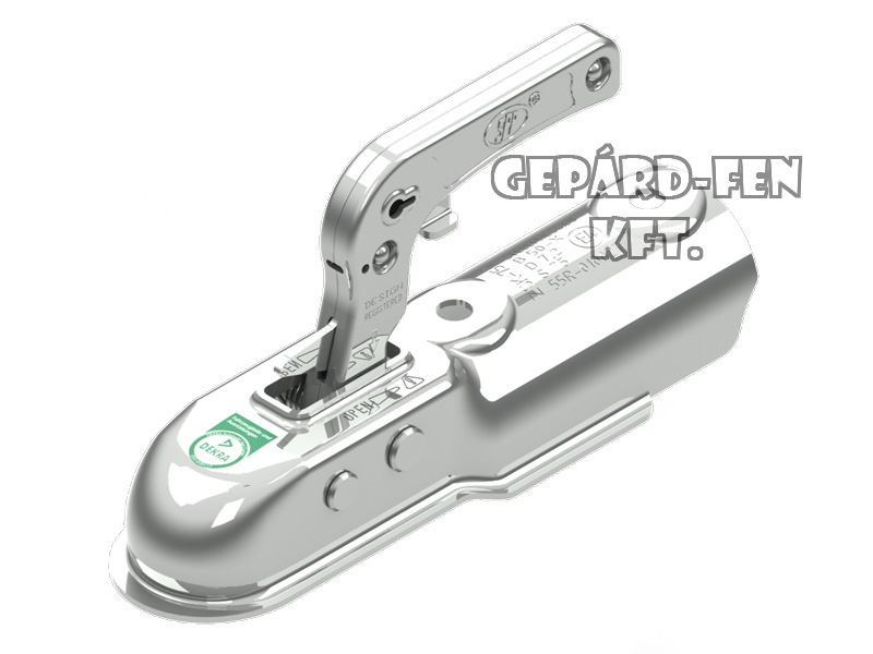 Vonófej 750kg terhelhetõségû, KEREK (60mm-es csõre), hosszú (259mm), felül-felül a furat (furattáv.: 90mm) - ZSK-750D