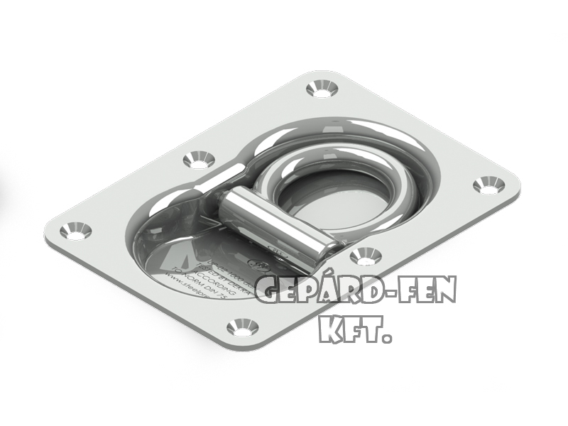 Rakományrögzítõ dupla kocka, süllyeszthetõ, max. teher.: 1000kg, 106x146mm, vast.: 23mm, furattáv: 62+62x84mm - UP-02