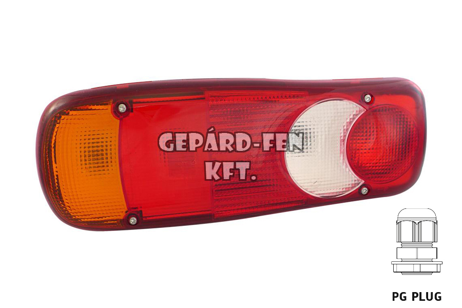 Hátsólámpa Renault félholdas, JOBB oldal, +tömszelence (eredeti VIGNAL) 350x130mm, vast.: 83mm, csavartáv.: 152mm - 152150