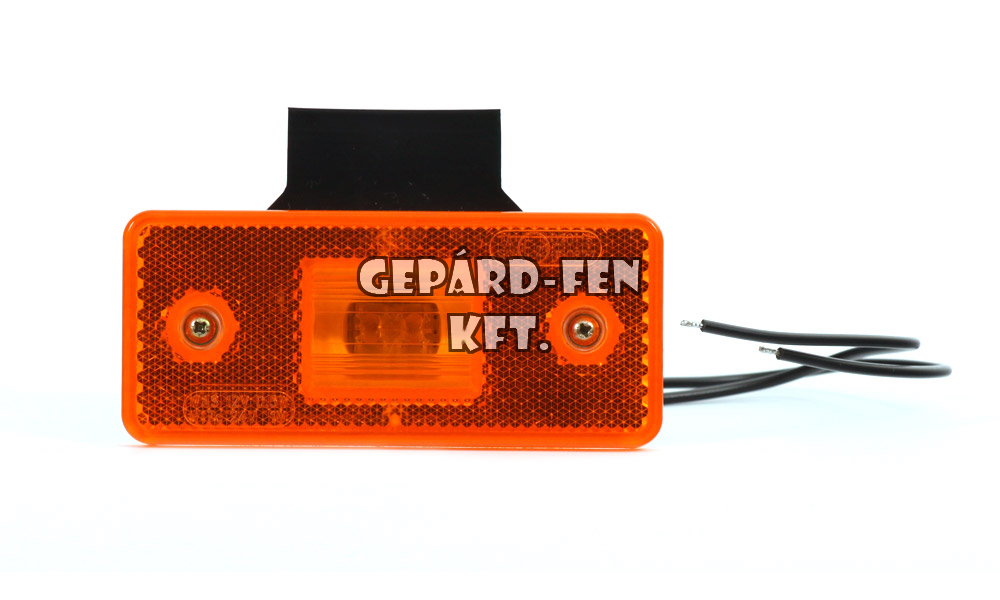 Szélességjelzõ 12V/24V téglalap alakú sárga 2 ledes +tartófül 116mm x 66mm (101z)