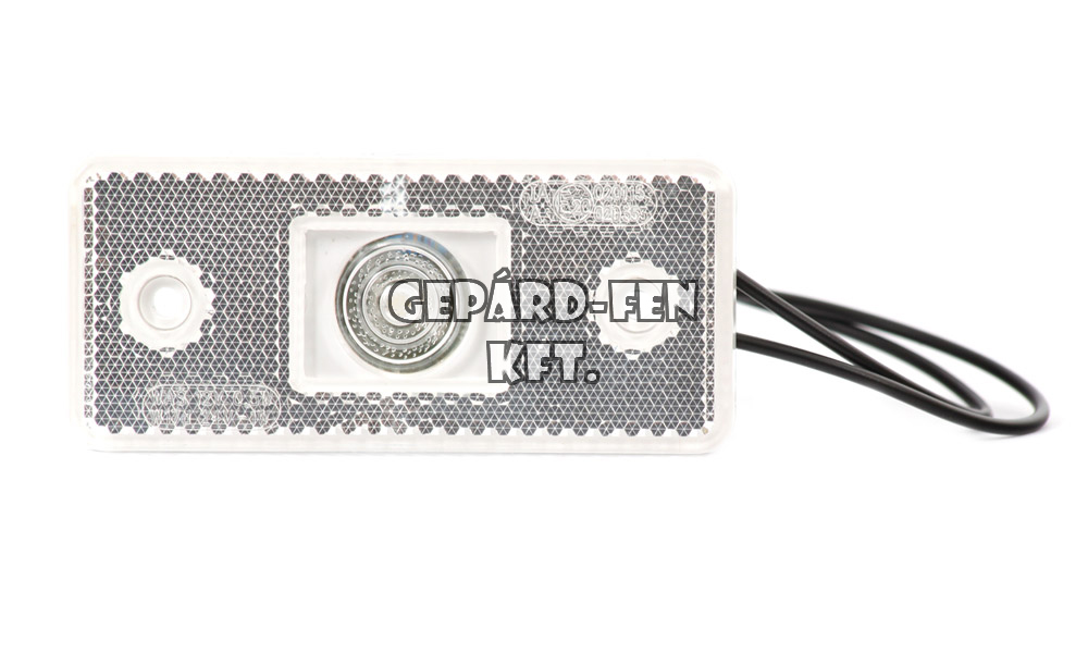 Szélességjelzõ 12V/24V téglalap alakú fehér 1 ledes 116mm x 46mm (105p)