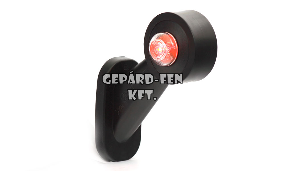 Szélességjelzõ 12V/24V LEDes piros/fehér 45fokos rövid egyenes JOBB oldal 108mm kinyúlás (140P)