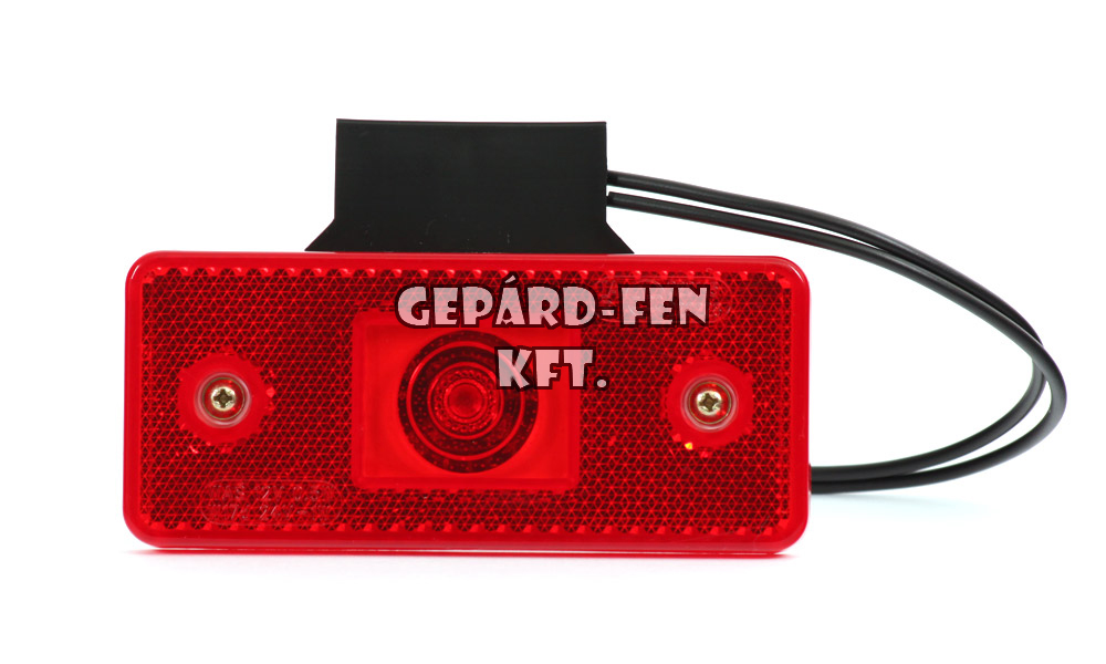 Szélességjelzõ hátsó 12-24V téglalap alakú 116 x 46 1Led-s piros + tartó (103z)