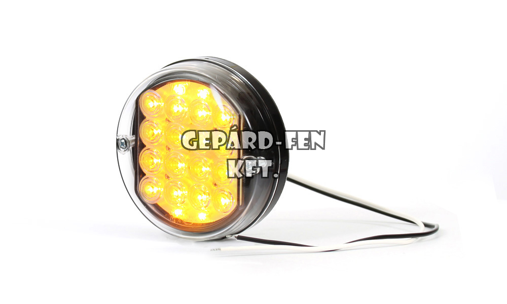 Univerzális kerek 16LED-es Index, 24V, átm.: 115mm, vast.: 37mm, csavartáv.: 46mm (171-W32)