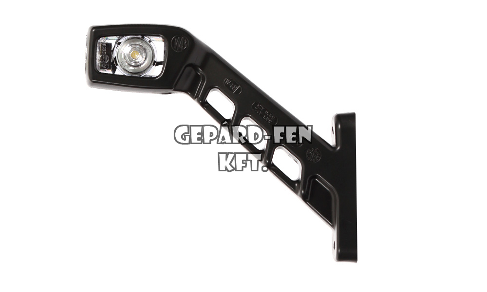 Szélességjelzõ 12V/24V LEDes piros/fehér +sárga kocka forma 45fokos hosszú karos BAL oldal 187mm kinyúlás (238L)