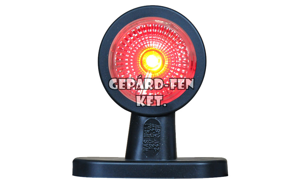 Szélességjelzõ 12V/24V LEDes piros/fehér 90fokos rövid egyenes BAL/JOBB oldal (mindkét oldalon fehér plexi) 95mm kinyúlás (293w)