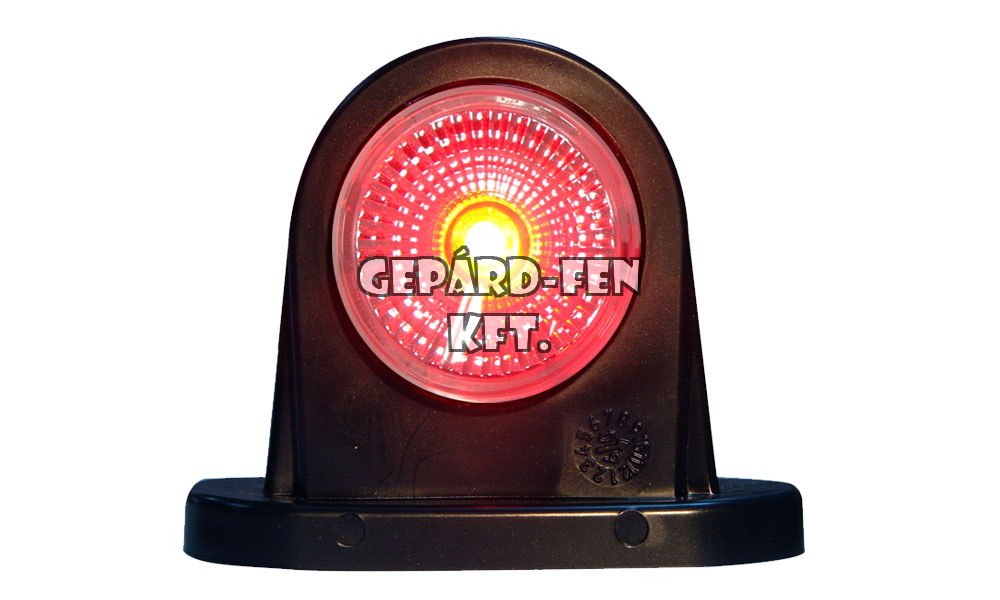 Szélességjelzõ 12V/24V LEDes piros/fehér Omega/Kardán BAL/JOBB oldal (mindkét oldalon fehér plexi) 78mm kinyúlás (296w)
