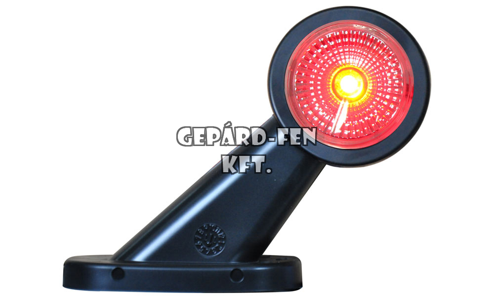 Szélességjelzõ 12V/24V LEDes piros/fehér 45fokos rövid egyenes BAL oldal (mindkét oldalon fehér plexi) 108mm kinyúlás (299L)