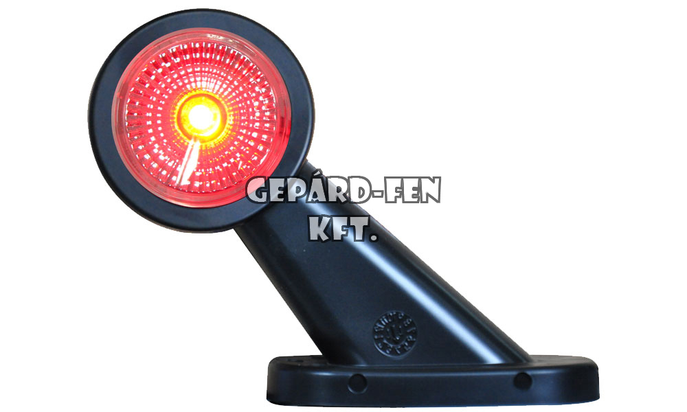 Szélességjelzõ 12V/24V LEDes piros/fehér 45fokos rövid egyenes JOBB oldal (mindkét oldalon fehér plexi) 108mm kinyúlás (299P)
