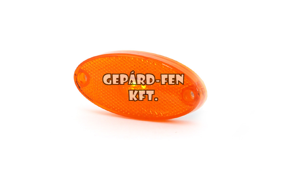 Szélességjelzõ 12V/24V ovális alakú sárga 2 ledes középen 100mm x 46mm (305p)