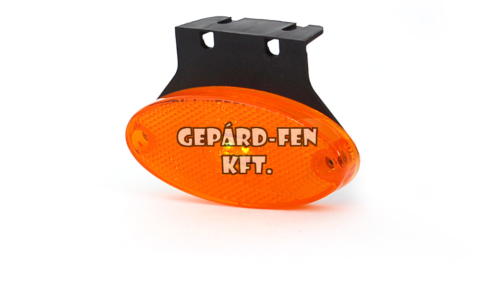 Szélességjelzõ 12V/24V ovális alakú sárga 2 ledes középen +tartófül 120mm x 68mm (305z)