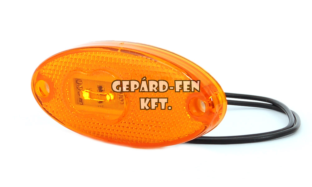 Szélességjelzõ 12V/24V ovális alakú sárga 2 ledes szélén 120mm x 46mm (308p)